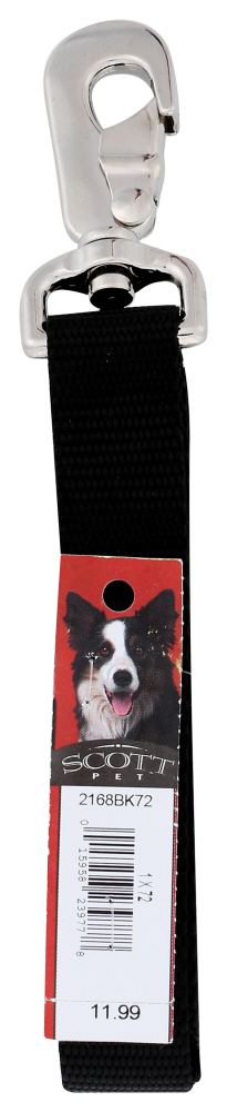 SCOTT PET: Lead Black 1In X 6Ft, 1 ea