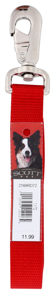 SCOTT PET: Lead Red 1In X 6Ft, 1 ea