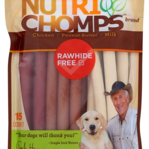NUTRI CHOMPS: Assorted Flavor Wrapped Mini Sticks, 15 ea