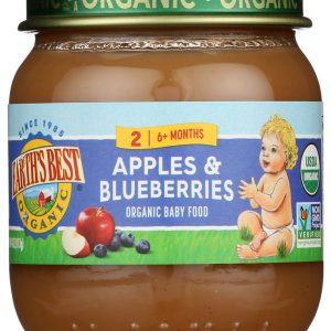 EARTH'S BEST: Organic Baby Food Stage 2 Apples & Blueberries, 4 oz