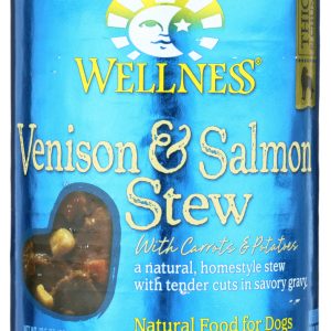 WELLNESS: Venison and Salmon Stew Carrots Potatoes Dog Food, 12.5 oz