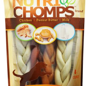 NUTRI CHOMPS: Braid Assrtd 3Vrty 6In, 4 ea