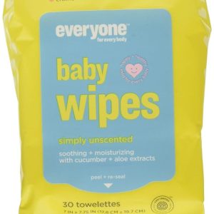 EVERYONE: Unscented Baby Wipes, 30 pack