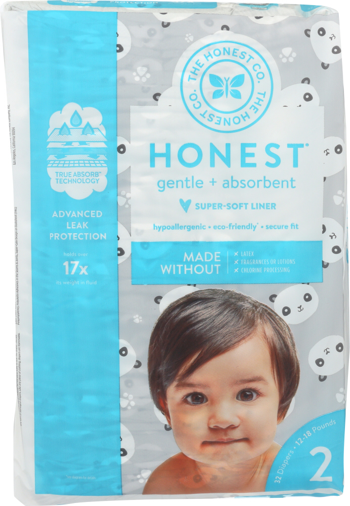 THE HONEST COMPANY: Diaper Pandas Size 2, 32 pk