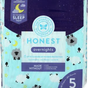 THE HONEST COMPANY: Sleepy Sheep Overnight Diapers Size 5, 20 pk