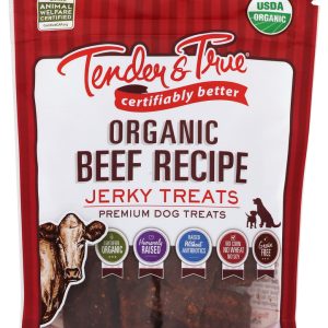 TENDER AND TRUE: Treat Dog Jerky Beef Org, 4 OZ