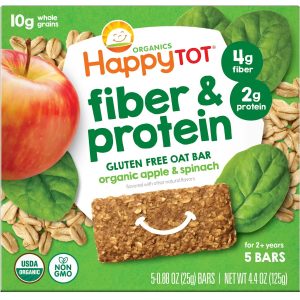 HAPPY TOT: Bar Oat Apple Spinach Organic, 4.4 oz
