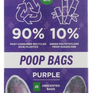 BIOBAG: Bags Unscntd Poop Purple, 45 bg