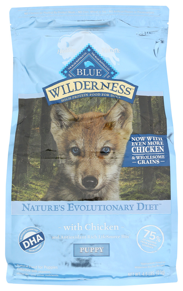 BLUE BUFFALO: Dog Food Pppy Chc Wldrns, 4.5 LB