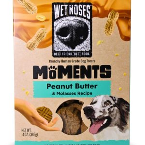 WET NOSES: Moments Peanut Butter and Molasses Homestyle Dog Treats, 14 oz