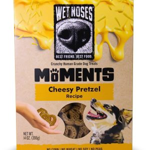 WET NOSES: Moments Cheezy Pretzel Dog Treats, 14 oz