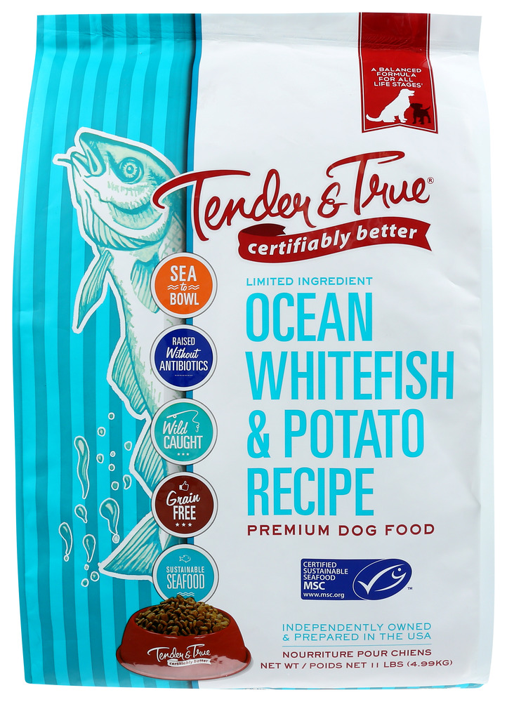TENDER AND TRUE: Kibble Dog Ocn Whtfsh Pot, 11 lb