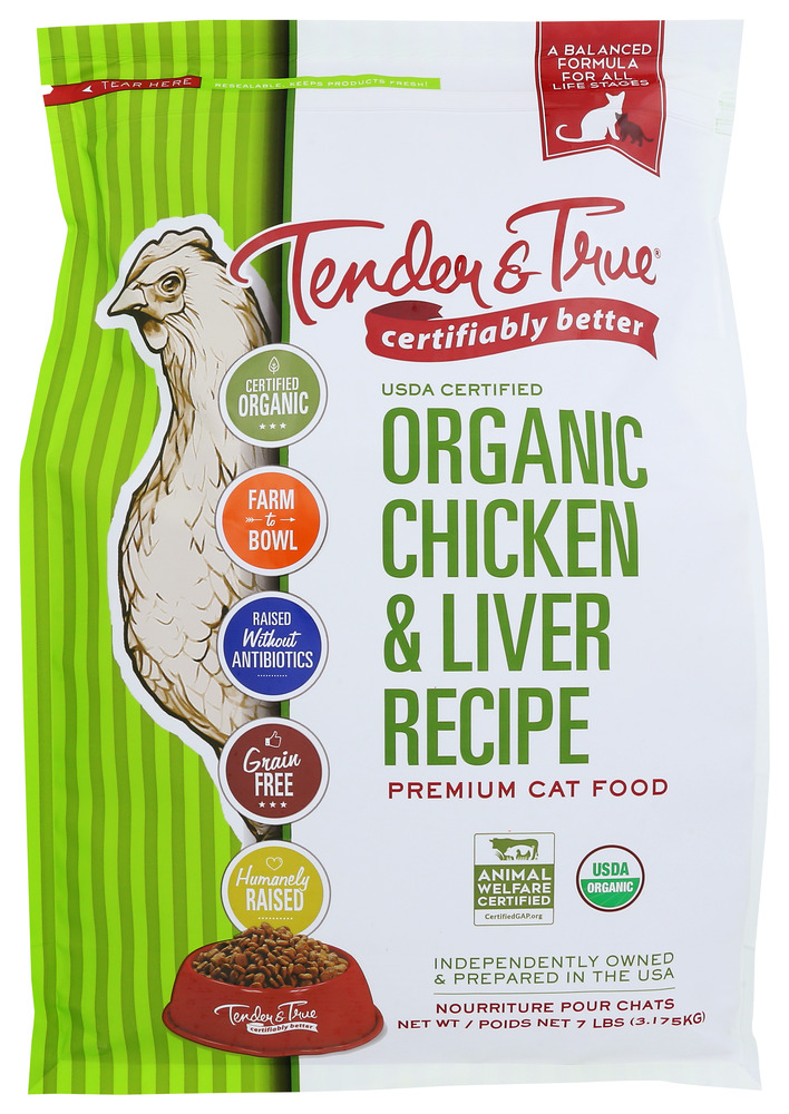 TENDER AND TRUE: Kibble Chicken Liver Cat, 7 lb