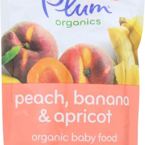 PLUM ORGANICS: Organic Baby Food Stage 2 Peach, Apricot & Banana, 4 oz