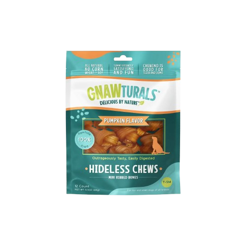 GNAWTURALS: Hideless Chews Pumpkin Toy Small Dog Treat, 8.5 oz