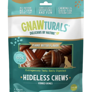 GNAWTURALS: Hideless Chews Peanut Butter Small Dog Treat, 8.5 oz