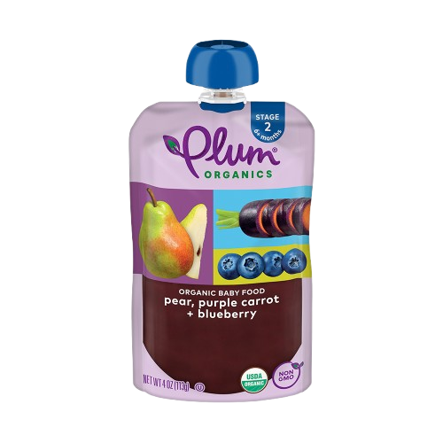 PLUM ORGANICS: Pear Purple Carrot Blueberry Baby Food, 4 oz