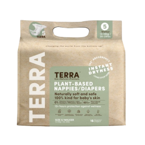 TERRA ORGANICS: Size 5 Diapers Walker, 16 ea