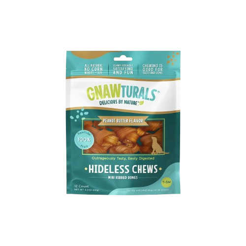 GNAWTURALS: Hideless Chews Peanut Butter Toy Small Dog Treat, 8.5 oz