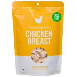 MIND BODY BOWL: Freeze Dried Chicken Breast Dog and Cat Treats, 2.5 oz