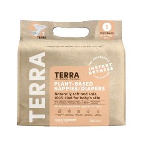 TERRA ORGANICS: Size 1 Diapers Newborn, 24 pk