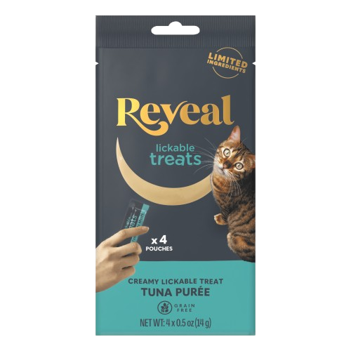 REVEAL: Lickable Treat Tuna Puree Recipe Cat Treat, 0.5 oz