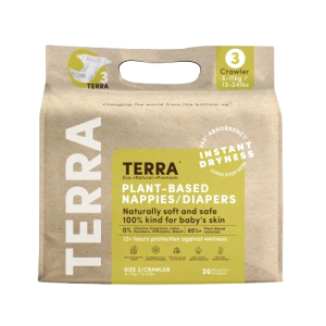 TERRA ORGANICS: Size 3 Diapers Crawler, 20 ea