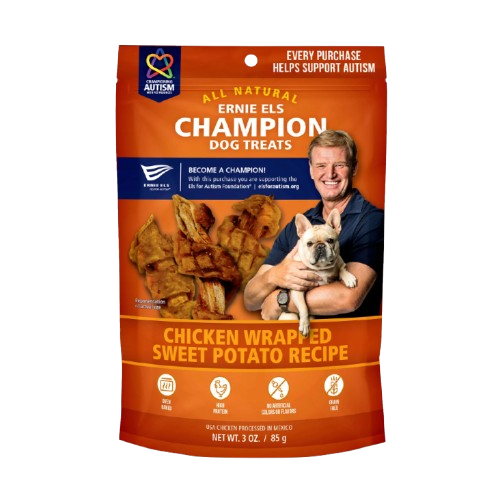 ERNIE ELS: Sweet Potato Wrapped With Chicken Dog Treats, 3 oz