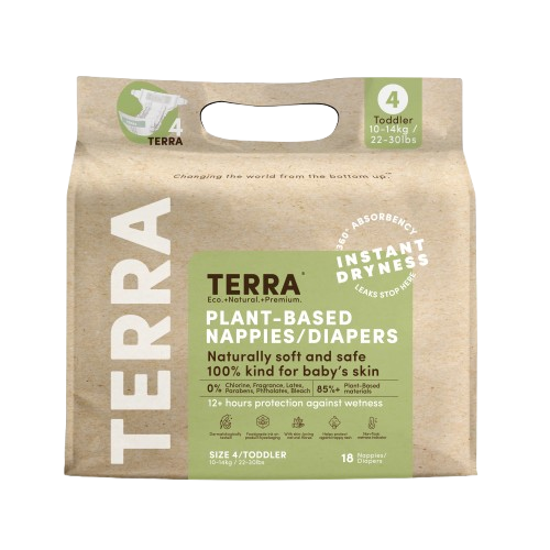 TERRA ORGANICS: Size 4 Diapers Toddler, 18 ea