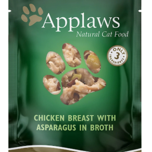 APPLAWS: Natural Wet Cat Food Chicken Breast With Asparagus In Broth, 2.47 oz