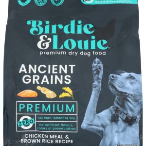 BIRDIE & LOUIE: Chicken Meal and Brown Rice Recipe Dry Dog Food, 3.5 lb
