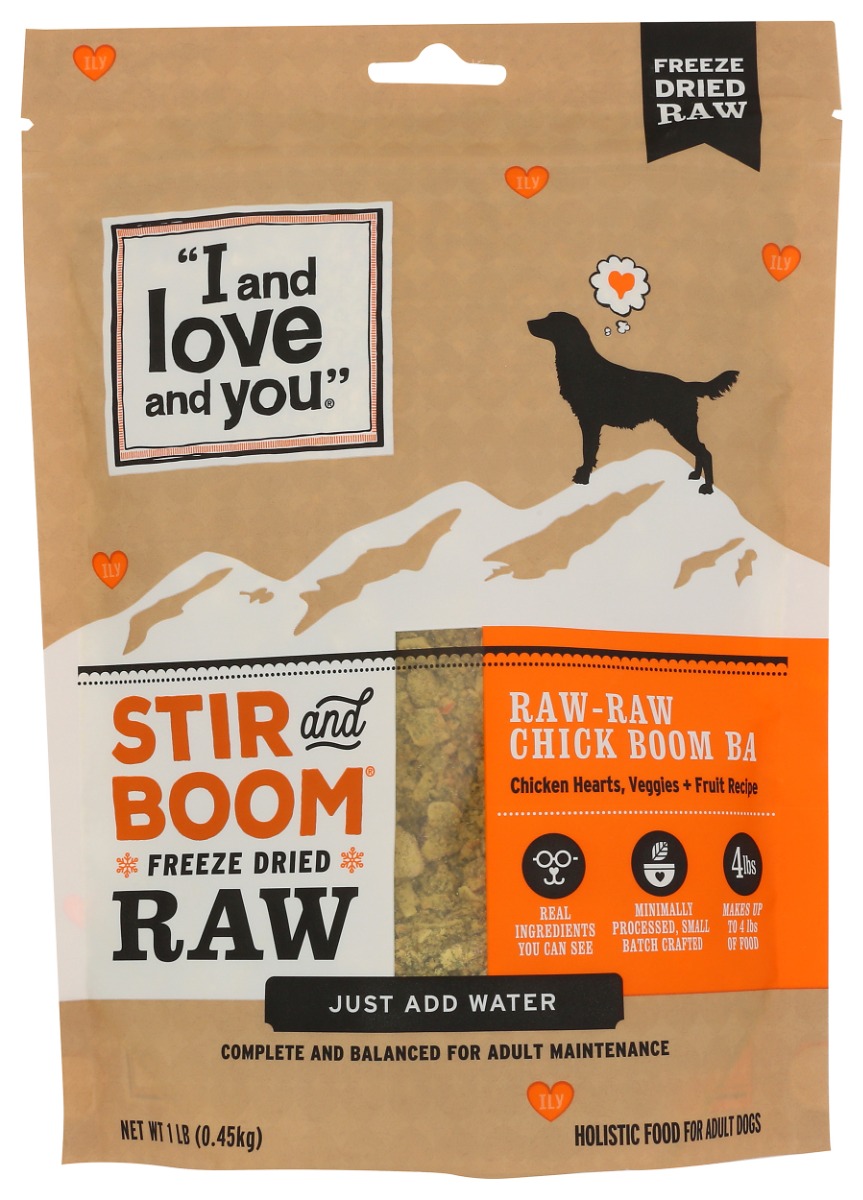 I&LOVE&YOU: Stir and Boom Raw Raw Chick Boom Ba Dog Food, 1 lb