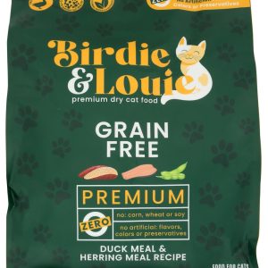 BIRDIE & LOUIE: Duck Meal and Herring Meal Recipe Dry Cat Food, 3.5 lb