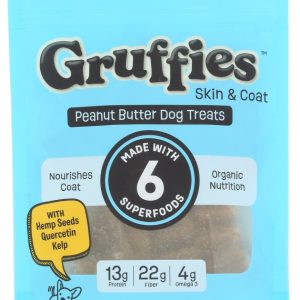 GRUFFIES: Skin and Coat Peanut Butter Dog Treat, 6 oz