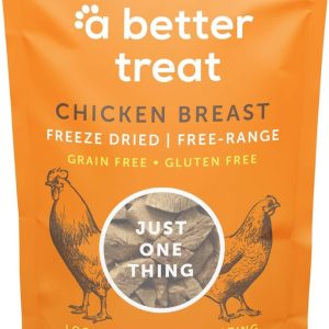 A BETTER TREAT: Freeze Dried Raw Free Range Chicken Breast Dog and Cat Treats, 3 oz