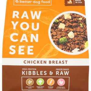 A BETTER FOOD: Kibbles and Raw Chicken Breast Dog Food, 3 lb