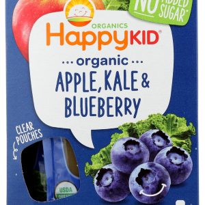 HAPPY KID: Apple Kale Blueberry 4 Pack Pouches, 12.68 oz
