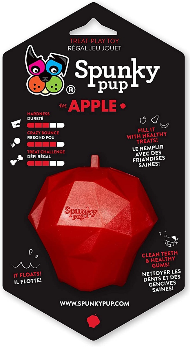 SPUNKY PUP: Treat Holding Apple Dog Toy, 1 ea