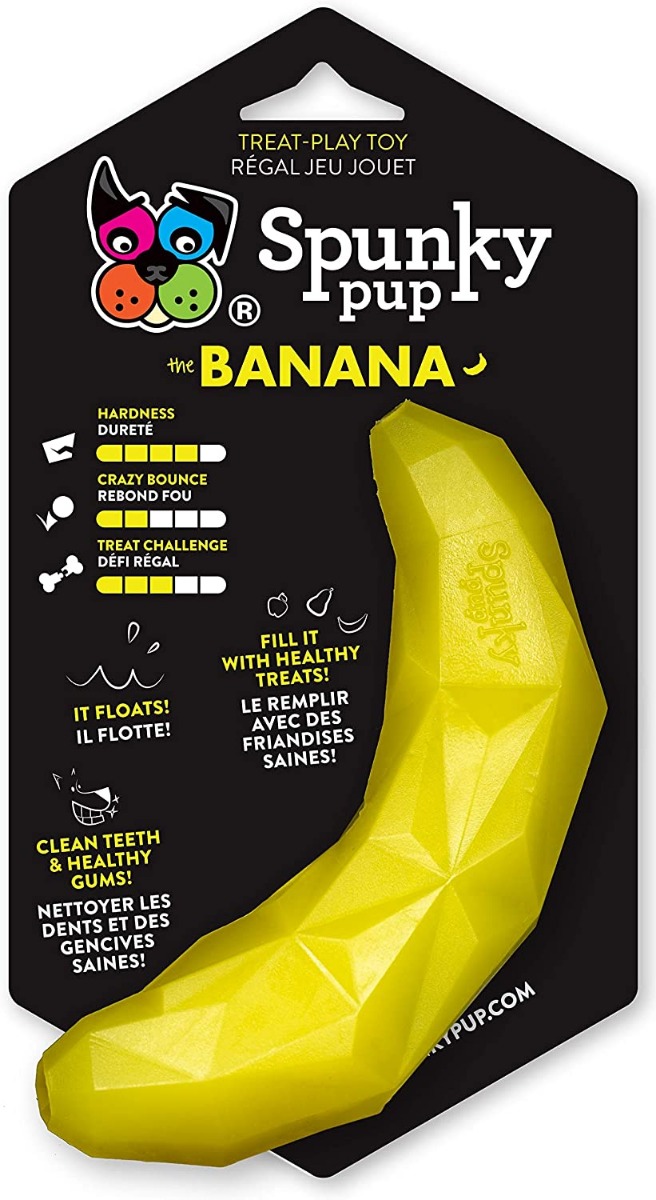 SPUNKY PUP: Treat Holding Banana Dog Toy, 1 ea