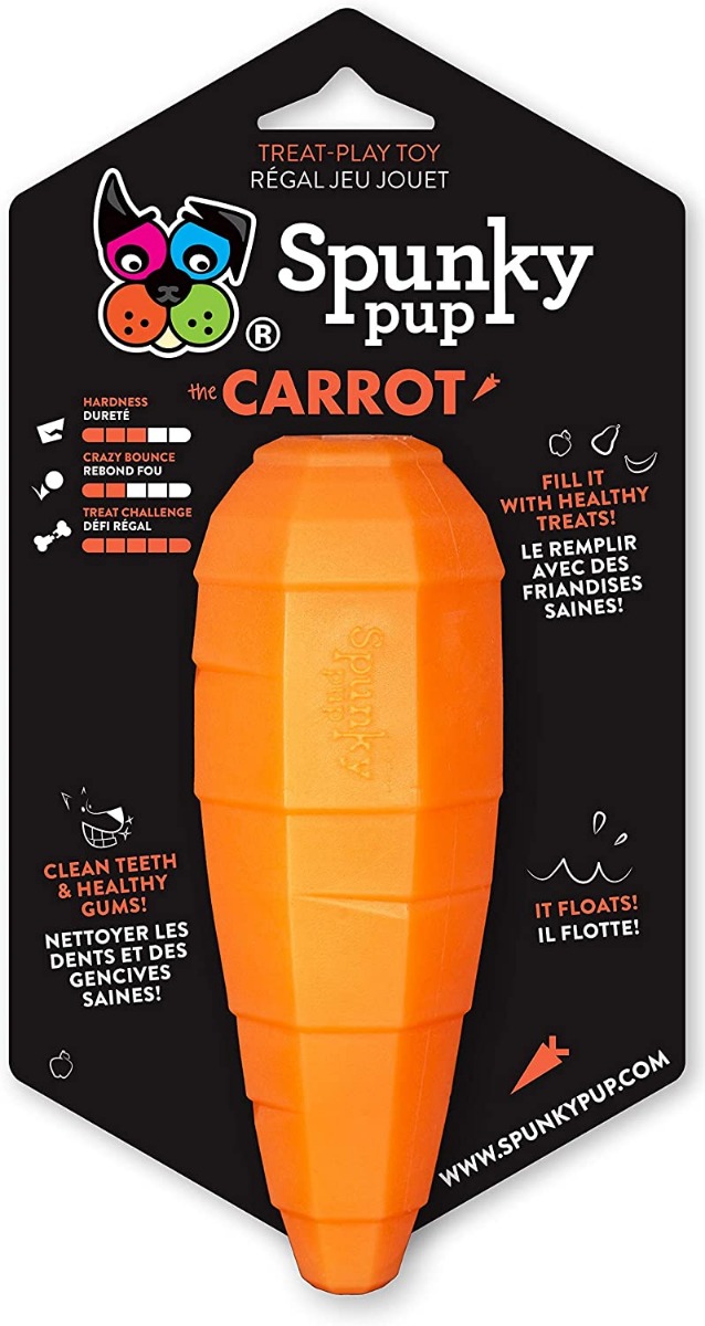 SPUNKY PUP: Treat Holding Carrot Dog Toy, 1 ea