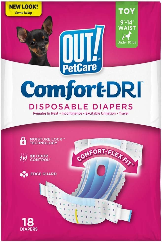 OUT PET CARE: Disposable Female Dog Diapers, 18 ea