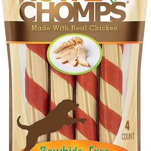 NUTRI CHOMPS: Chicken & Porkskin Chew Mini Twists, 4 ea