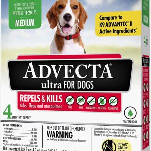ADVECTA: Ultra Flea & Tick Protection for Dogs 11 to 20 Lbs, 4 do
