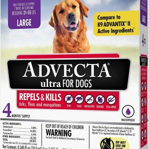 ADVECTA: Ultra Flea & Tick Protection for Dogs 21 to 55 Lbs, 4 do