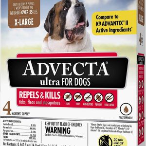 ADVECTA: Ultra Flea & Tick Protection for Dogs Over 55 Lbs, 4 do