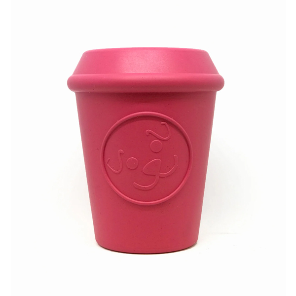 MUTTS KICK BUTT: Large Coffee Cup Durable Rubber Chew Dog Toy & Treat Dispenser, 1 ea