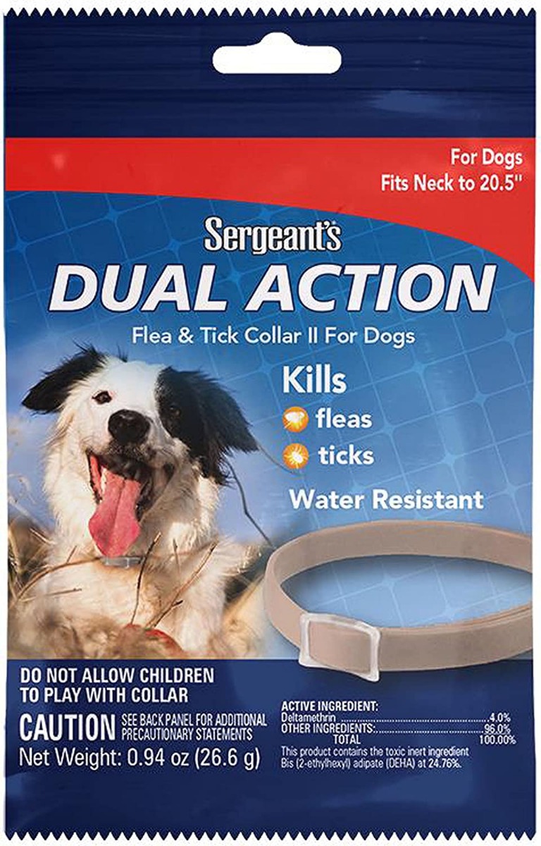 SERGEANT: Dual Action Flea & Tick Collar for Dog, 1 ea