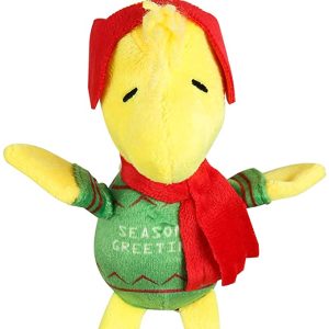 PEANUTS HOLIDAY: Holiday Seasons Greetings Woodstock Plush Dog Toy with Squeaker, 1 ea
