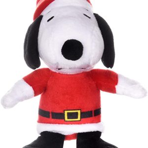 PEANUTS HOLIDAY: Holiday Snoopy Santa Plush Dog Toy with Squeaker, 1 ea