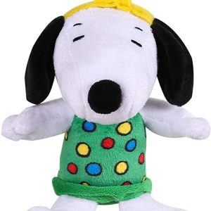 PEANUTS HOLIDAY: Holiday Snoopy Christmas Tree Plush Dog Toy with Squeaker, 1 ea
